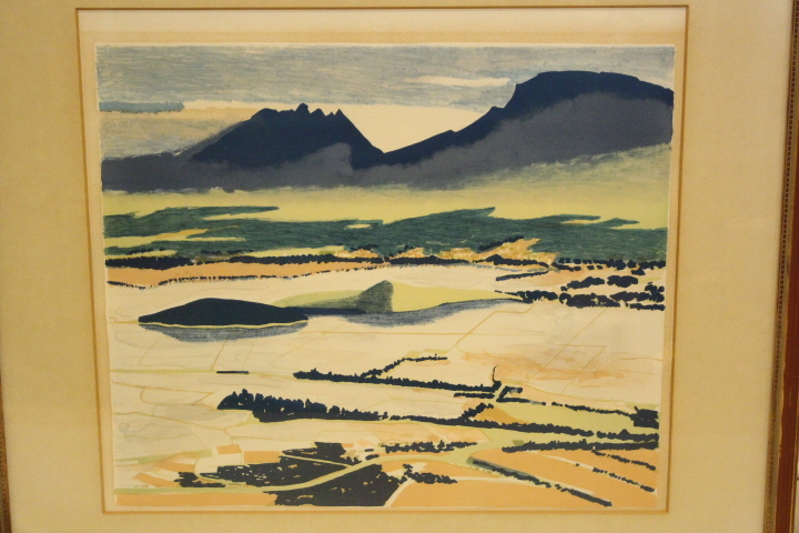 r-4125　進藤蕃　水彩画　真作　額装　前面ガラス　名古屋画廊_画像8