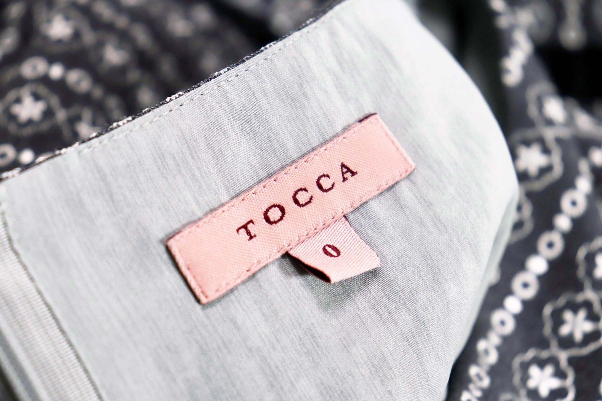 ☆美品2023☆TOCCAトッカ/ICON BORDERドレス定価7.2万：0/ライトグレー系xw390_画像9