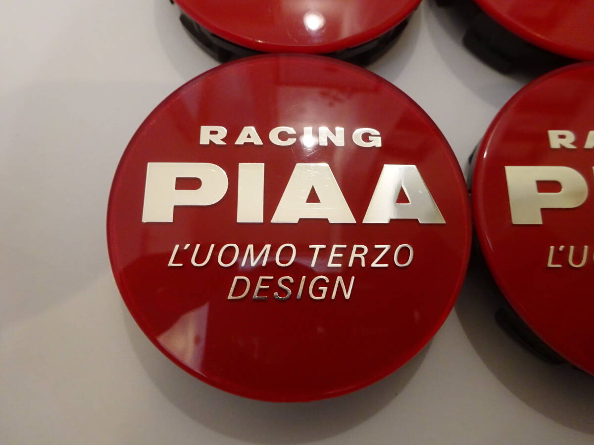 RACING PIAA ホイール センターキャップ 4個 赤 55mm PIAA Φ55 レーシング ピア レッド L'UOMO TERZO DESIGN_画像3