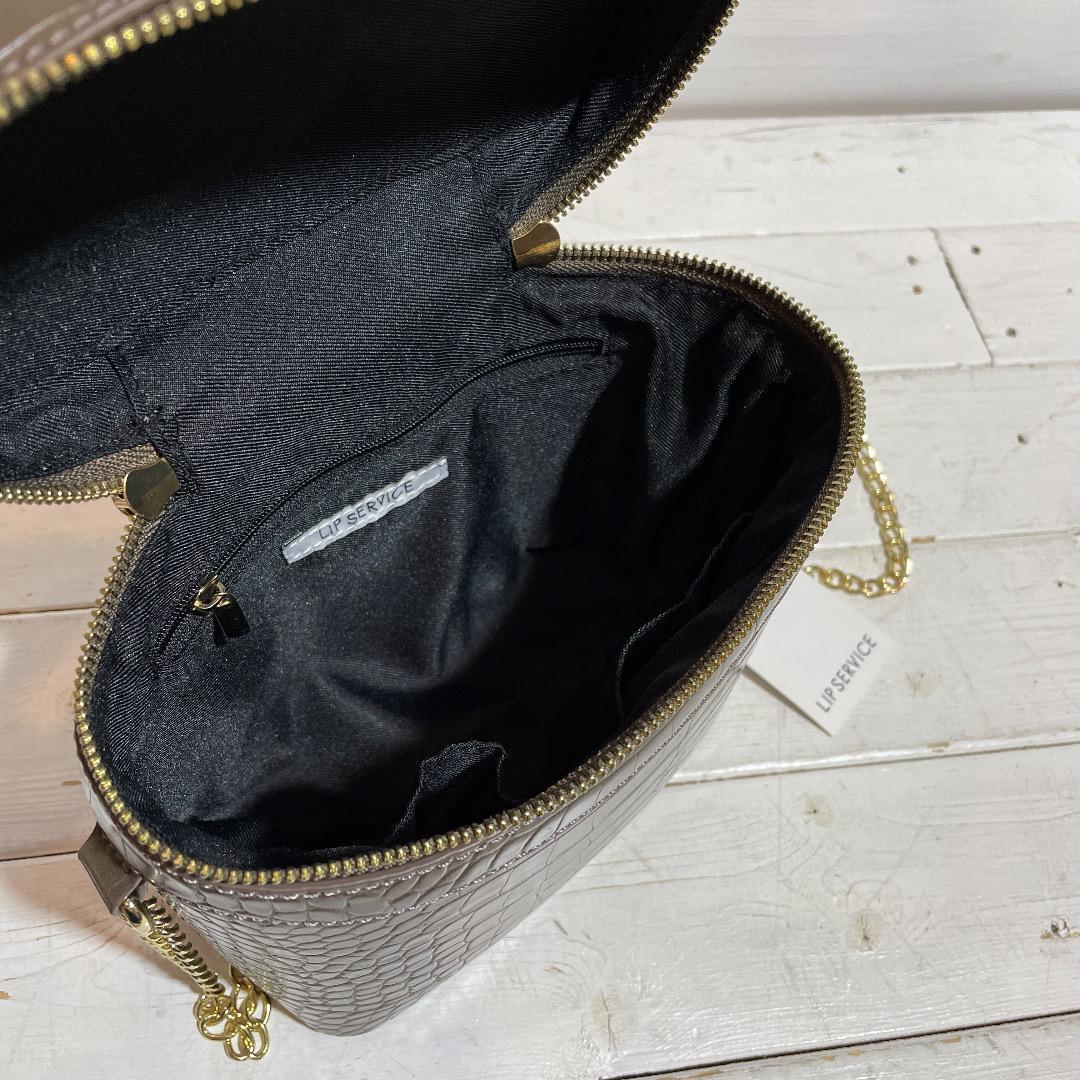 [ unused goods ] LIP SERVICE black ko vanity bag shoulder bag 