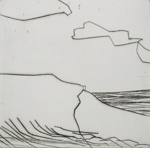 城景都『海（「百枚銅版画集」より）』エッチング　ed.7/100.　鉛筆サイン　シートのみ　1983年制作_画像2