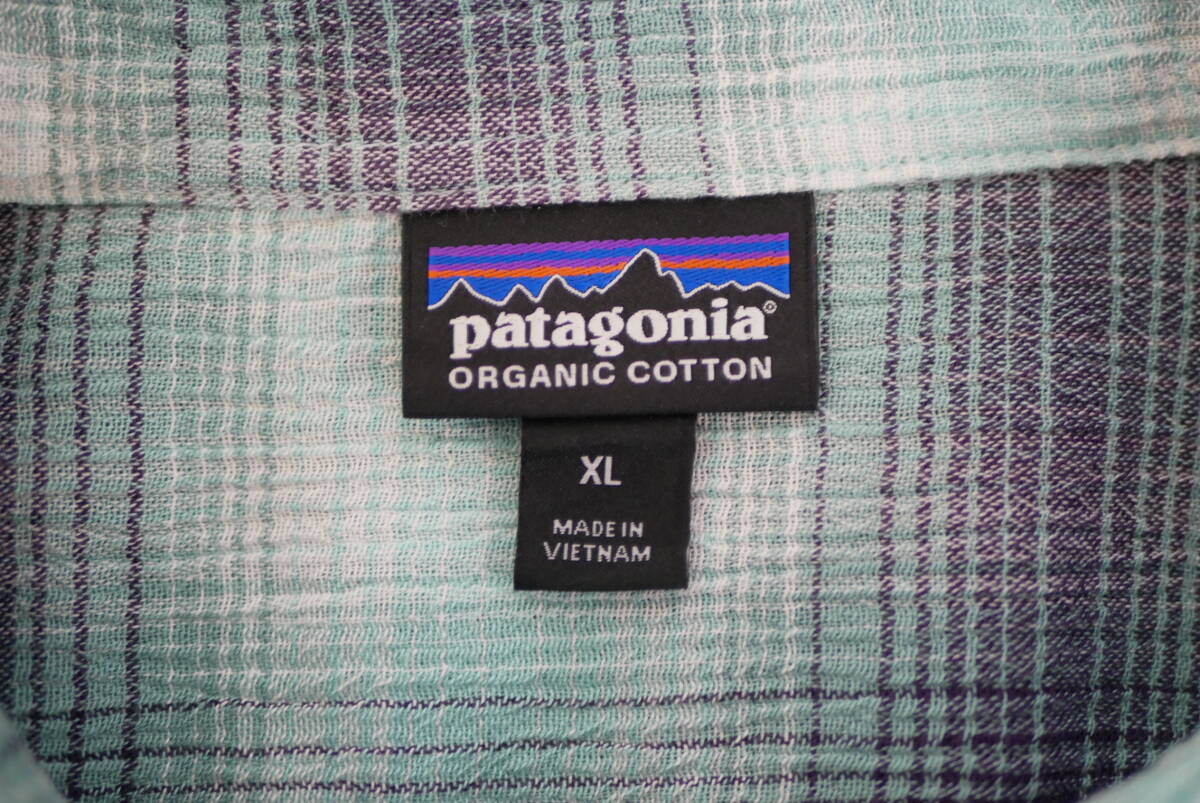 36s patagoniaパタゴニアコットンシャツ半袖オーガニックコットン【XL】ビンテージUSA古着_画像3