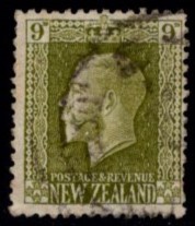  New Zealand stamp George 5. ordinary stamp 9d. used (#158)