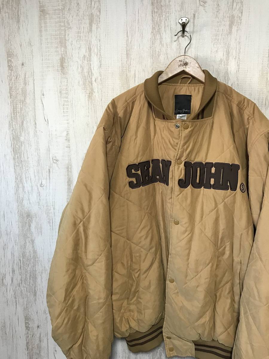 at925☆【ビッグサイズ XXXL キルティングジャケット】SEAN JOHN ショーンジョン 茶系_画像1