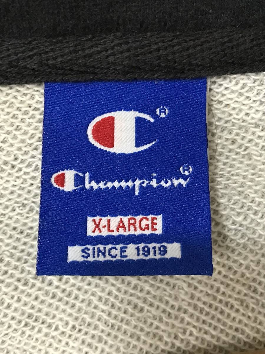 483☆【ヴィンテージ ハーフジップ スウェットシャツ】Champion チャンピオン グレー XL_画像7