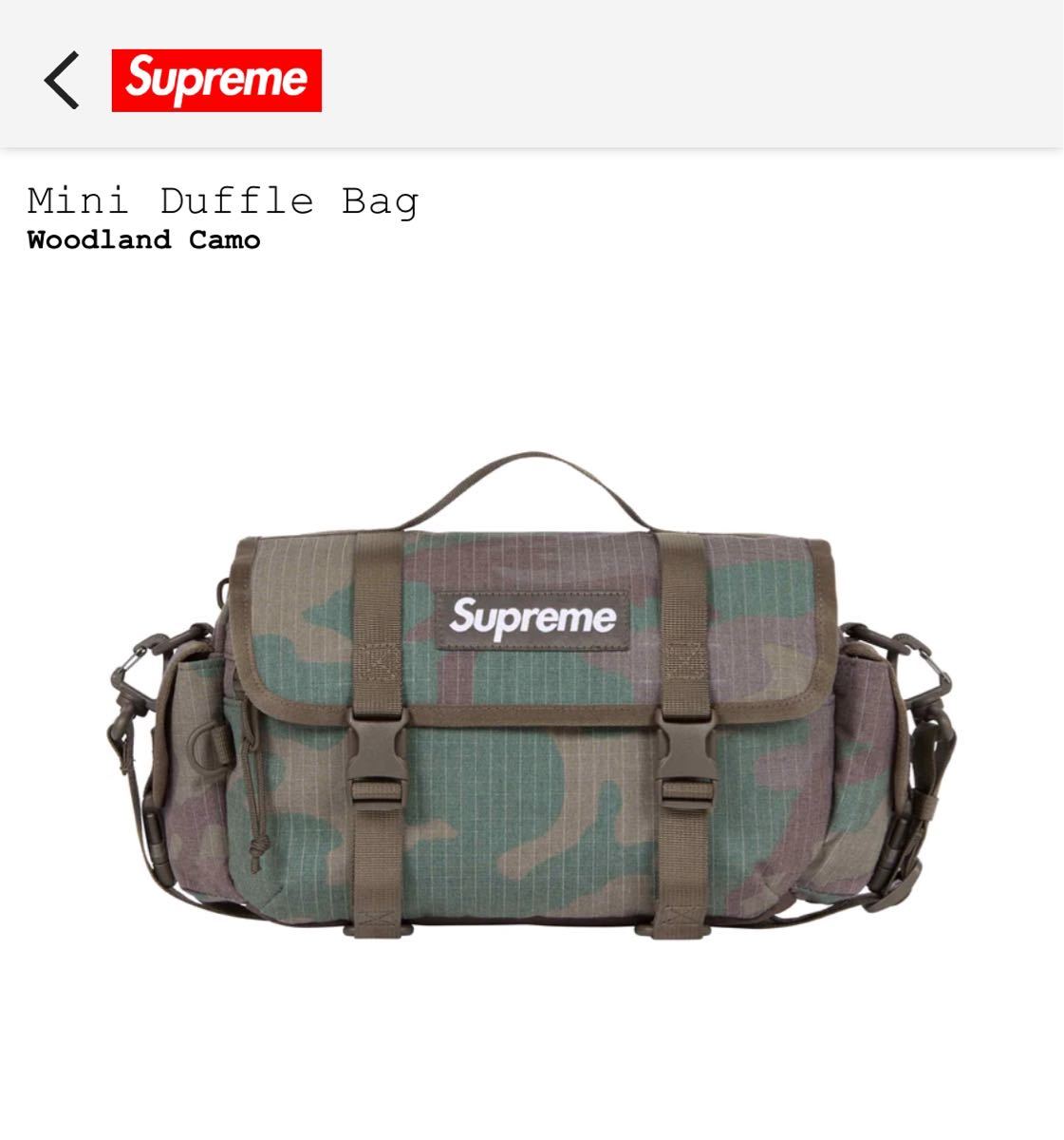 Supreme 2024SS Mini Duffle Bag Woodland Camo シュプリーム ミニ ダッフルバッグ ウッドランド カモ カモフラージュ ショルダーバッグ_画像1