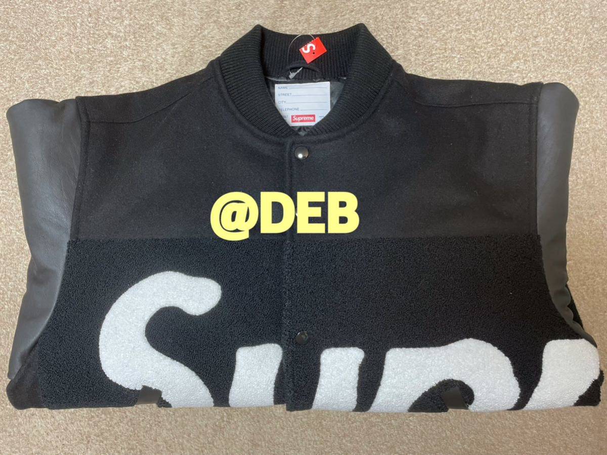 Supreme 2024SS Big Logo Chenille Varsity Jacket Black M Supreme 2024SS Big Logo Chenille Varsity Jacket Black M