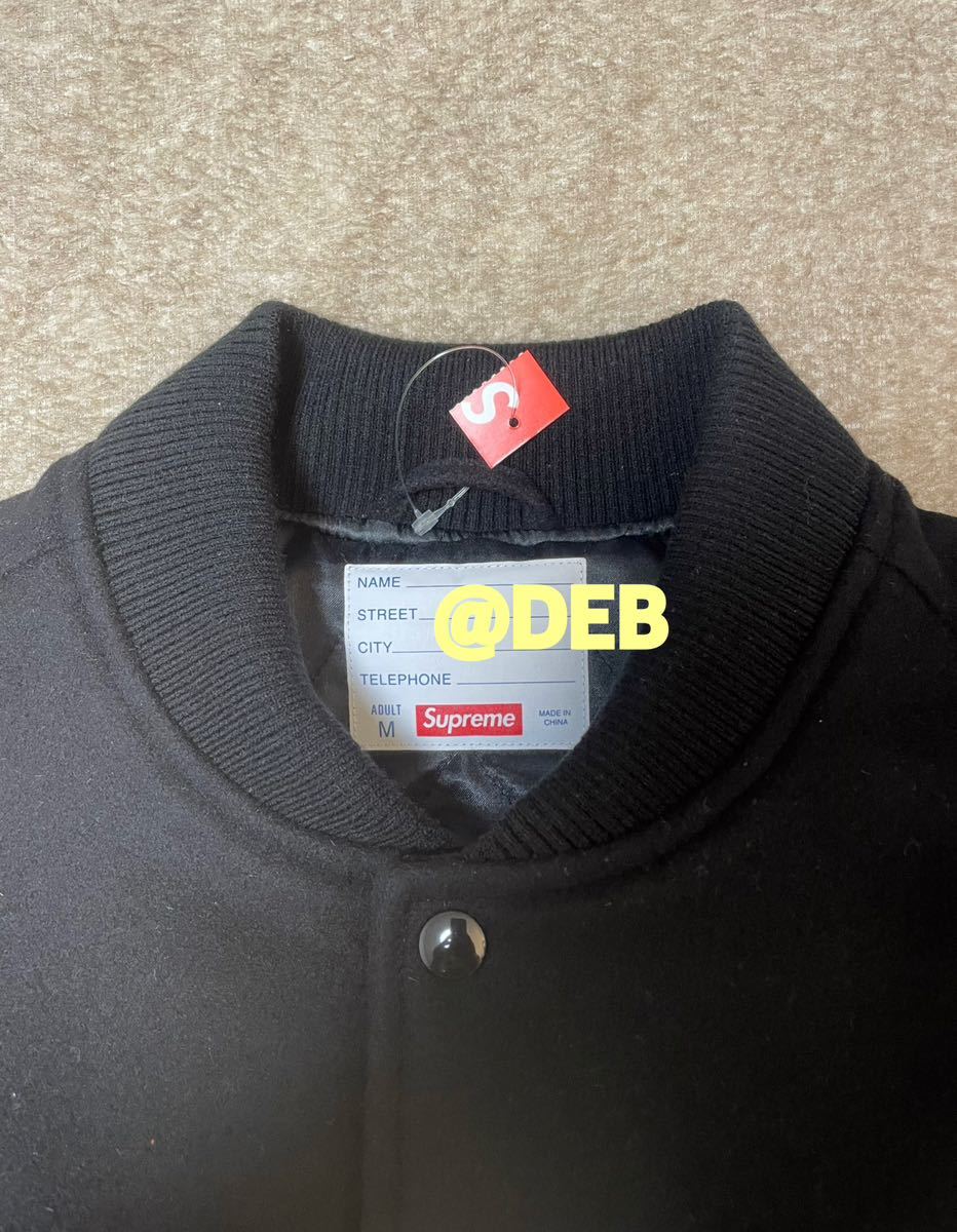 Supreme 2024SS Big Logo Chenille Varsity Jacket Black M Supreme 2024SS Big Logo Chenille Varsity Jacket Black M