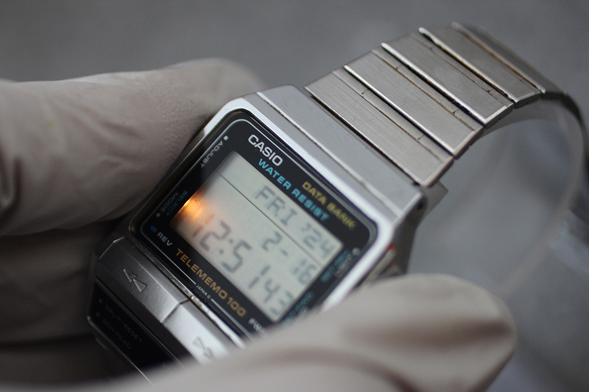 電池交換済 稼働品 希少 80年代 初期型 カシオ データバンク CASIO DATA BANK DBX-110 デジタル ウォッチ メンズ レディース 腕 時計_画像6