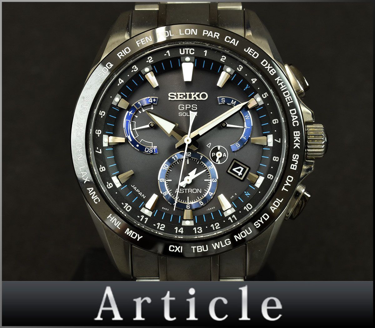 168961◆美品 動作確認済 SEIKO セイコー アストロン デュアルタイム 腕時計 GPSソーラー 8X53-0AS0-2 セラミック チタン メンズ/ D_画像1