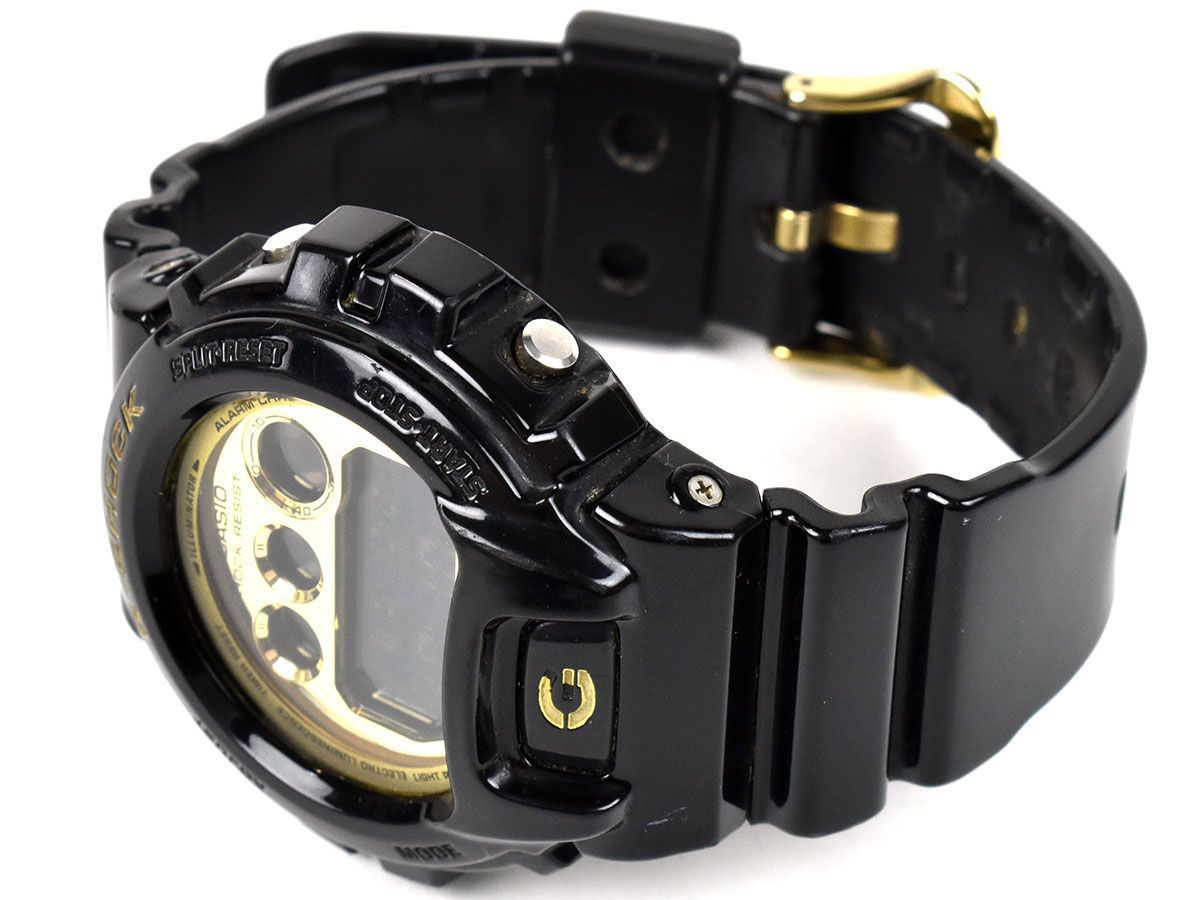168865□動作確認済 CASIO カシオ G-SHOCK 腕時計 クォーツ DW-6900CB 樹脂 ブラック 黒 ゴールド メンズ デジタル スポーツ/ D_画像4