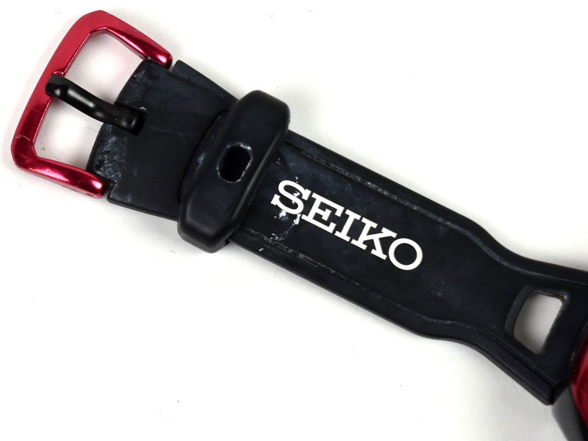 168059□動作確認済 SEIKO セイコー プロスペックス アルピニスト 腕時計 ソーラー S822-00A0 ブラックレッド メンズ デジタル/ D_画像5