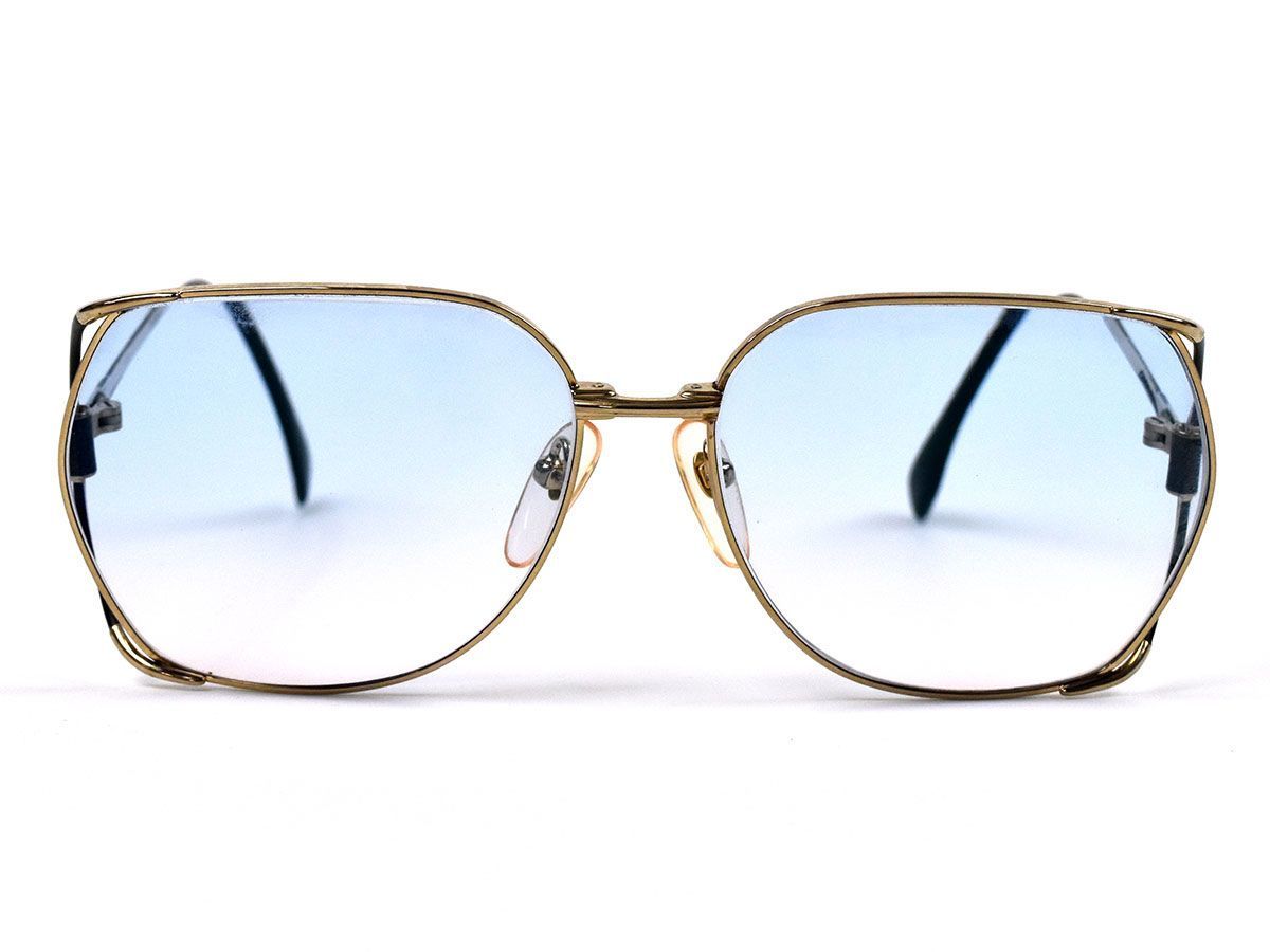 168929◇度入り Yves Saint Laurent イヴサンローラン メガネ 眼鏡フレーム 31-8608 メタル ブルー ゴールド ブラックメンズ/ G_画像2