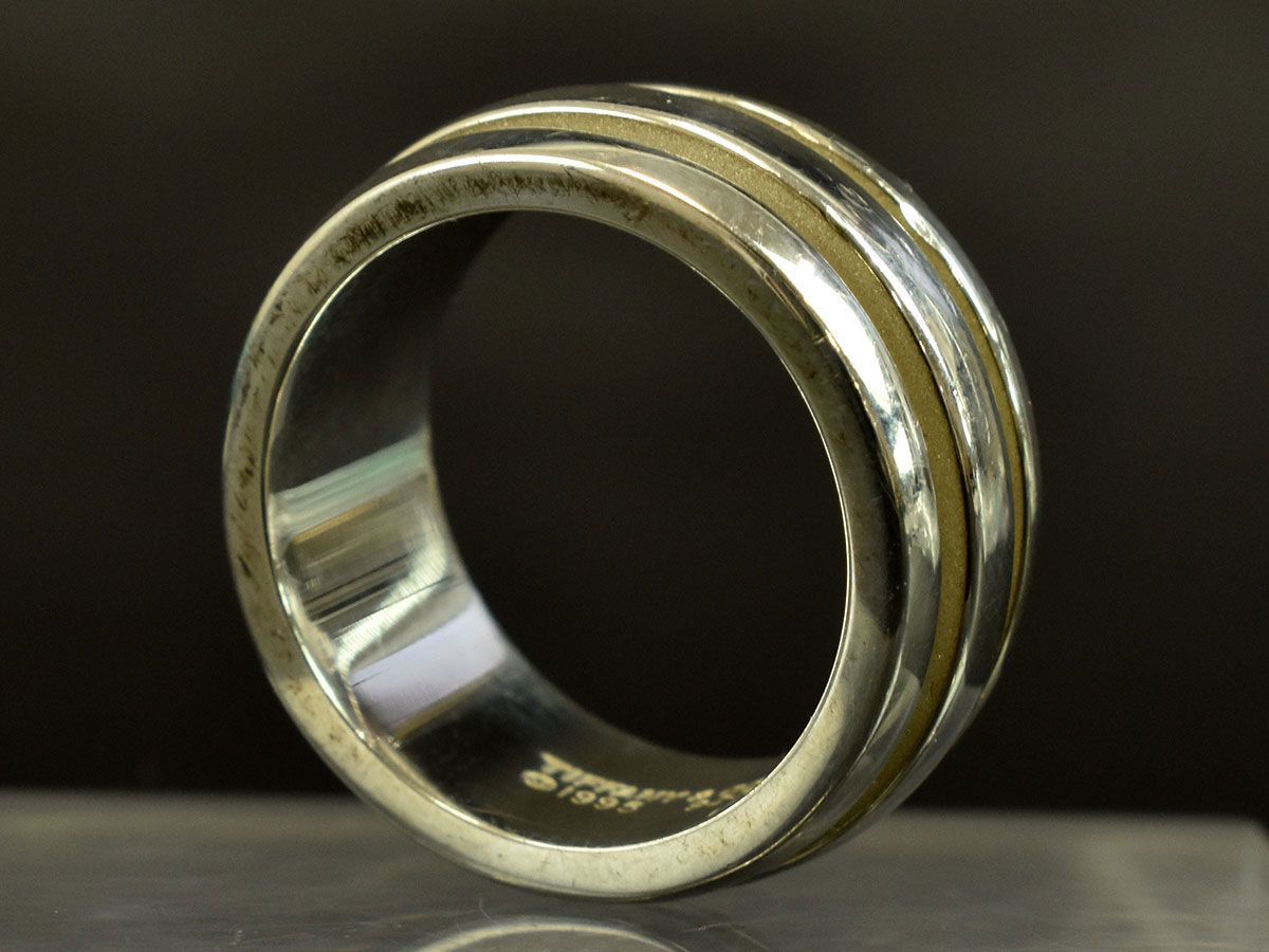 169651□ Tiffany&co ティファニー グルーブド リング 指輪 ダブルライン アクセサリー Sv925 スターリング シルバー メンズ レディース/ E_画像4