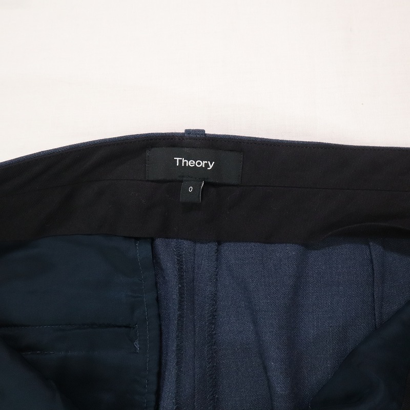 Theory セオリー TAILORED TROUSER J クロップドパンツ ストレッチテーパードパンツ スリムフィット ネイビー レディース サイズ0 M相当