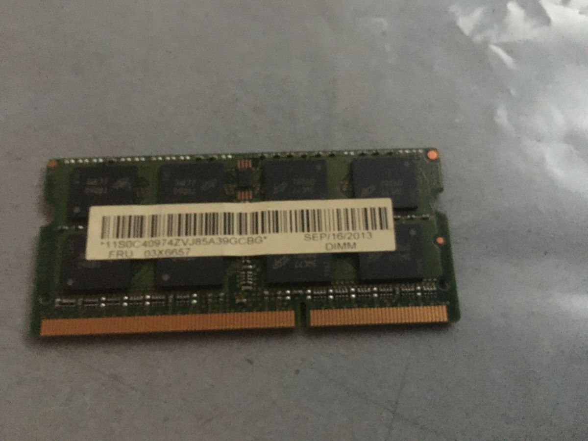 ThinkPad純正メモリ 8GB FRU: 03x6657 低電圧 PC3L DDR3L 1枚 # 複数あり