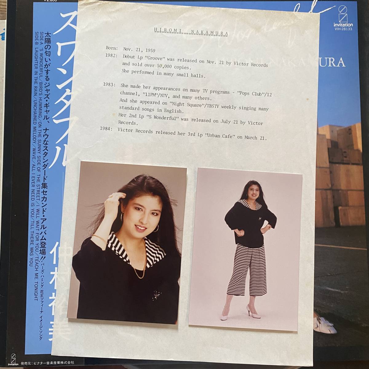 [Swing, City Pop, Vocal] Hiromi Nakamura 仲村裕美 - 'Swonderful スワンダフル / '83 / Invitation VIH-28133 帯 シティポップ_画像3