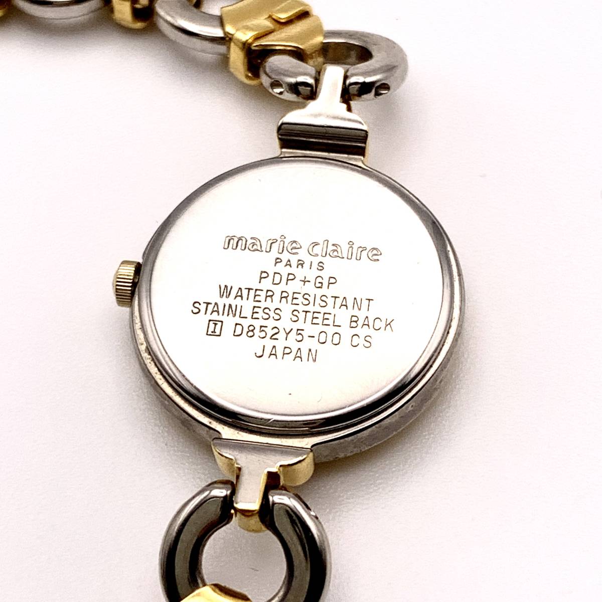 1円 ■ marie claire マリクレール D852Y5-00 腕時計 3針 アナログ バンド コンビ ベルト N167-70-0_画像7