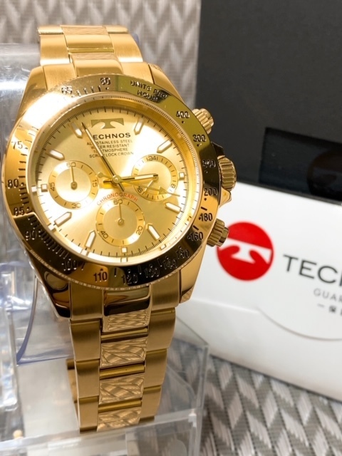新品 テクノス TECHNOS 正規品 クロノフラフ 腕時計 フルゴールド腕時計 ビジネスウォッチ ダイバー腕時計 メンズ プレゼント カジュアル_画像5