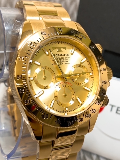 新品 テクノス TECHNOS 正規品 クロノフラフ 腕時計 フルゴールド腕時計 ビジネスウォッチ ダイバー腕時計 メンズ プレゼント カジュアル_画像4
