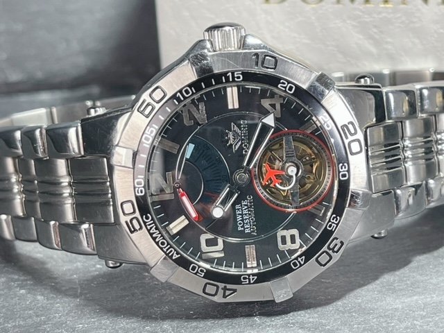 新品 DOMINIC ドミニク 正規品 機械式 自動巻き メカニカル 腕時計 パワーリザーブ パイロットギミック コレクション ブラック　メンズ_画像5