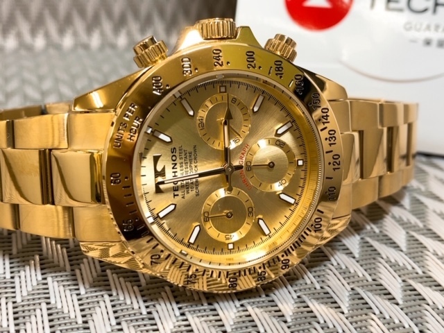 新品 テクノス TECHNOS 正規品 クロノフラフ 腕時計 フルゴールド腕時計 ビジネスウォッチ ダイバー腕時計 メンズ プレゼント カジュアル_画像7