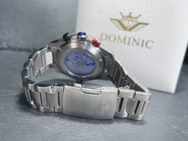 新品 DOMINIC ドミニク 正規品 機械式 自動巻き メカニカル 腕時計 マルチカレンダー インナーベゼル アンティーク コレクション ブラック_画像8