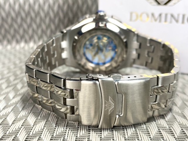新品 正規品 ドミニク DOMINIC 自動巻き 腕時計 オートマティック カレンダー ステンレス アンティーク コレクション シルバー プレゼント_画像7