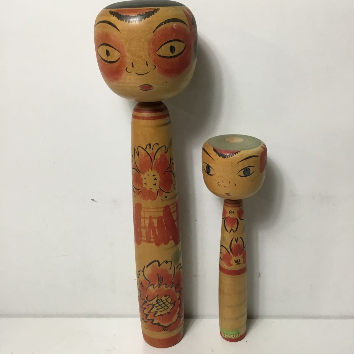 伝統こけし まとめて 2個セット 郷土玩具 伝統工芸 瀬谷重治 こけし 日本人形 骨董品 古玩 TS2A10