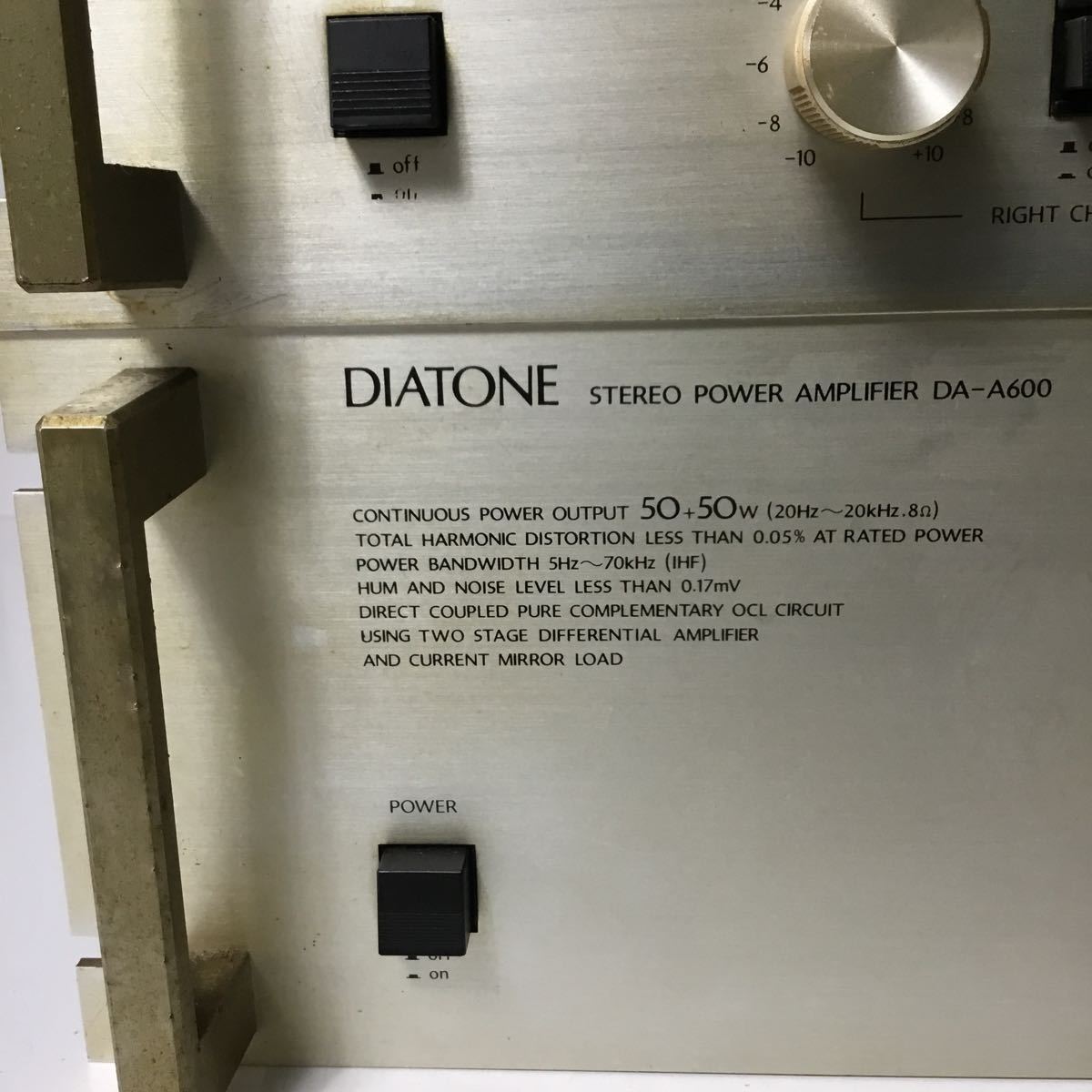 DIATONE DA-P600 DA-A600 ステレオ プリアンプ パワーアンプ オーディオ ダイアトーン 通電確認済 現状品 ジャンク(denon onkyo) TS21F_画像4