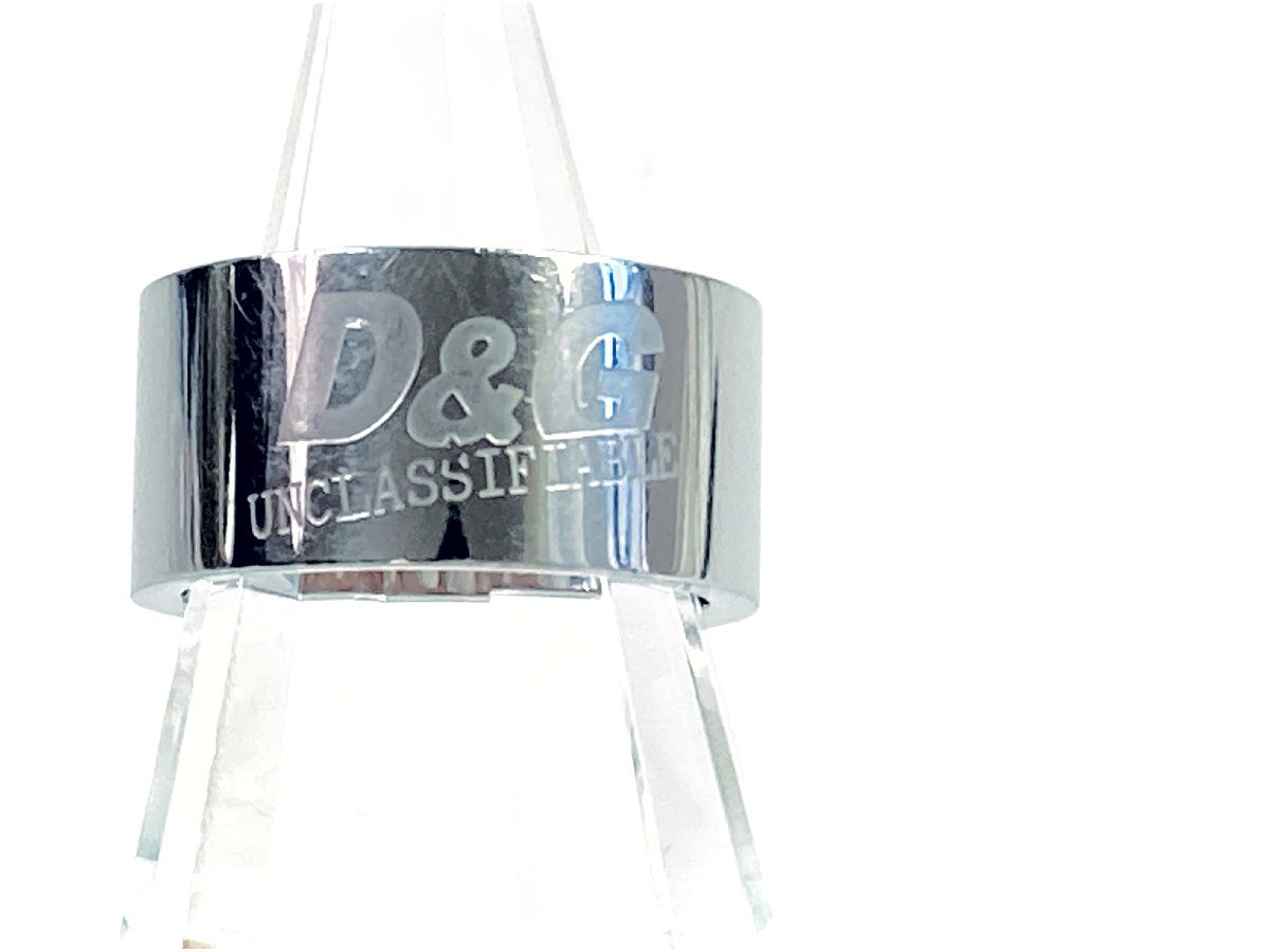 ドルチェ&ガッバーナ　D＆G　バンドリング　ワイドリング　指輪　サイズ18号　シルバーカラー　メンズ　レディース　YAS-10180