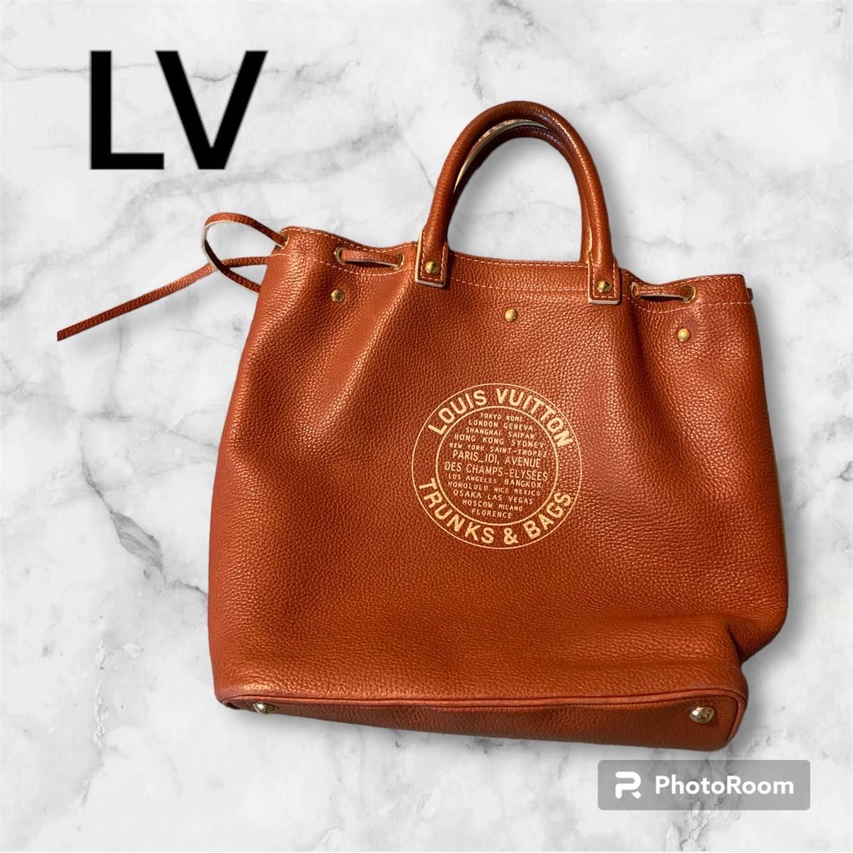 【チョコレートカラー♪】Louis Vuitton レザー トートバッグ 稀少ルイ ヴィトン LOUIS VUITTON トバゴレザー レア ユニ