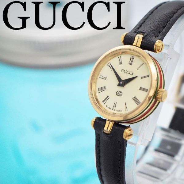 550【美品】GUCCI グッチ時計　レディース腕時計　箱付き　新品ベルト