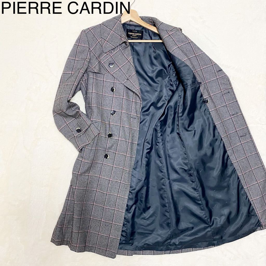 PIERRE CARDIN トレンチコート　チェック柄_画像1