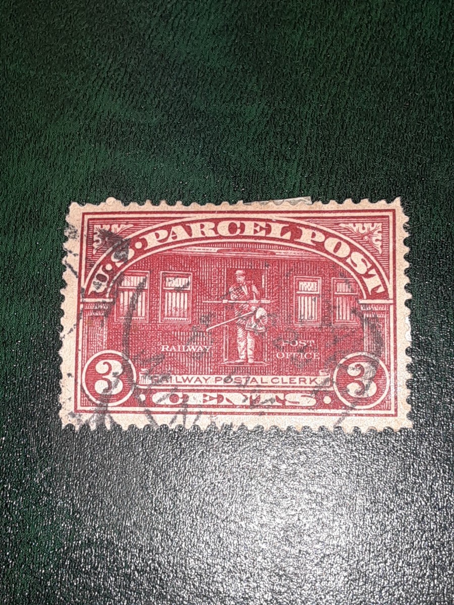アンティーク切手 アメリカ 1913年頃 小包切手 鉄道郵便局員 使用済み USRPC060217_画像1