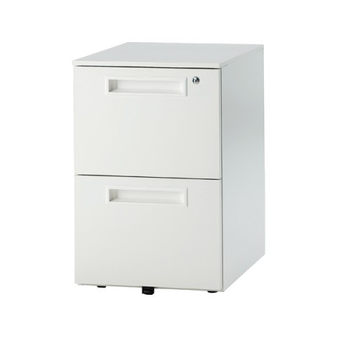 ★本州送料無料★ 新品デスクワゴン　GSW-2W（ホワイト）　2段ワゴン　シリンダー錠