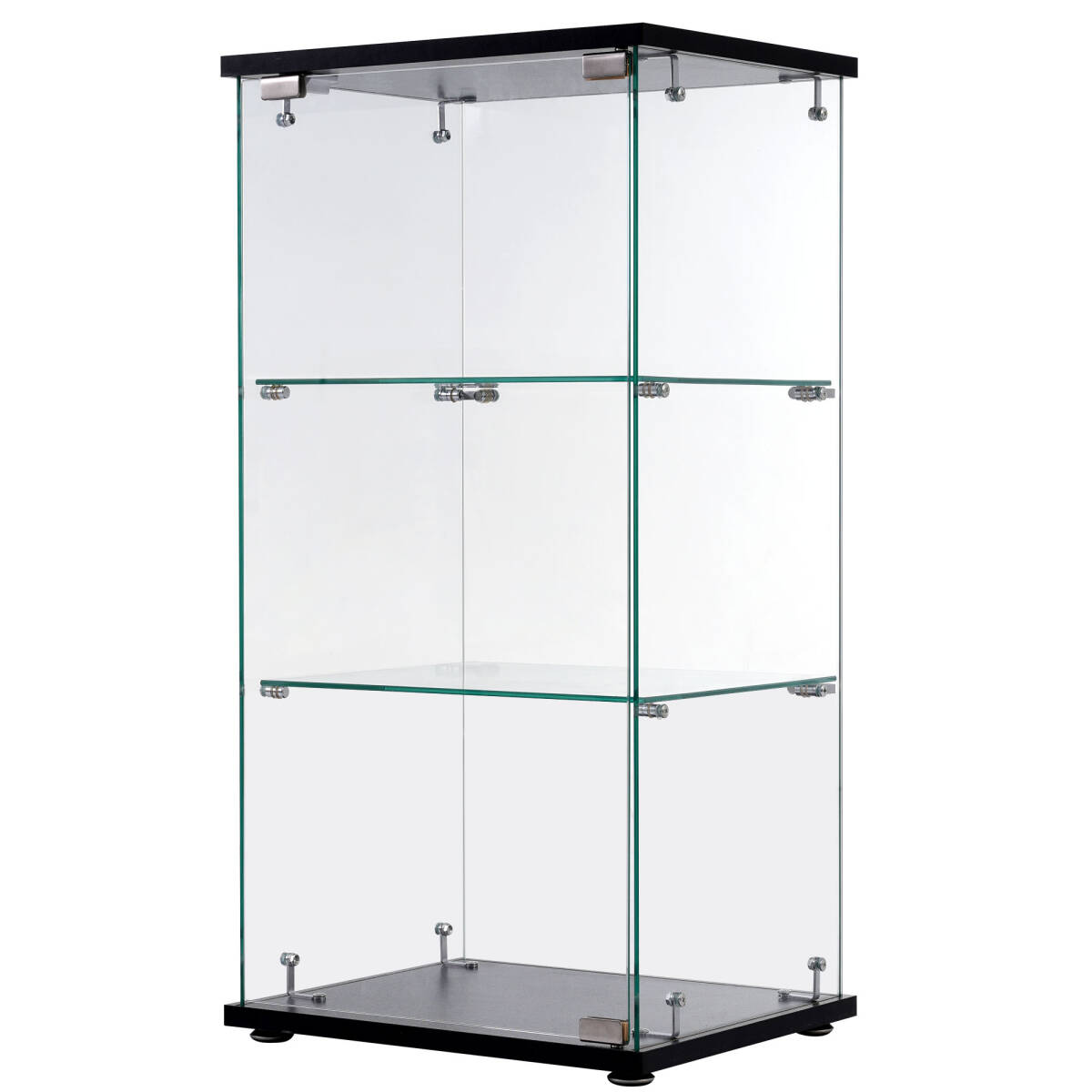 コレクションケース ガラスディスプレイキャビネット フィギュアケース 3段 ブラック 強化ガラス 全面ガラス 幅42.5×奥行36.5×高さ86cm _画像10