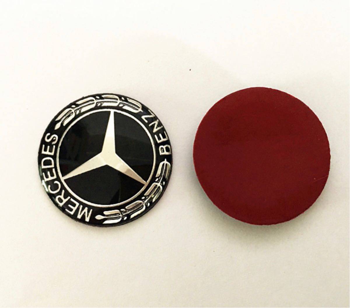 メルセデスベンツ 直径29mmエンブレム Mercedes Benz用 ブラックの画像1