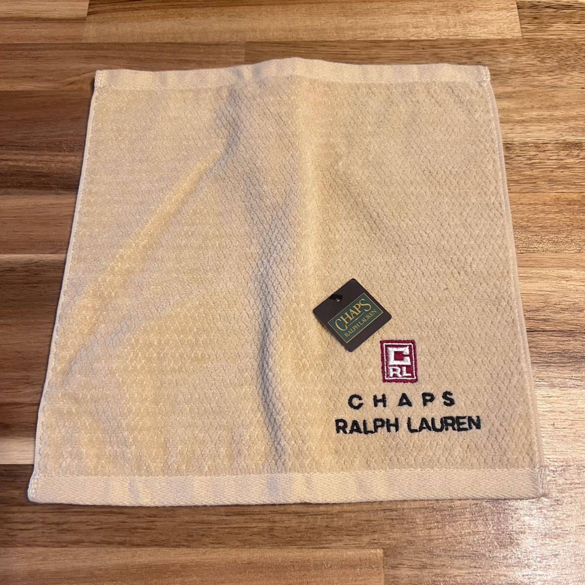 CHAPS Ralph Lauren チャップス ラルフローレン タオルハンカチ ハンドタオル ベージュ_画像1