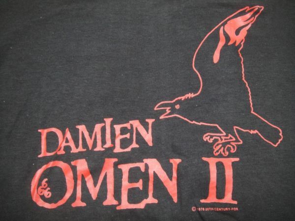 デッドストック! 『 Damien : Omen II 』 1978年製 ビンテージ コピーライト入り Tシャツ オーメン2 ダミアン//ホラー映画 スリラー カルト
