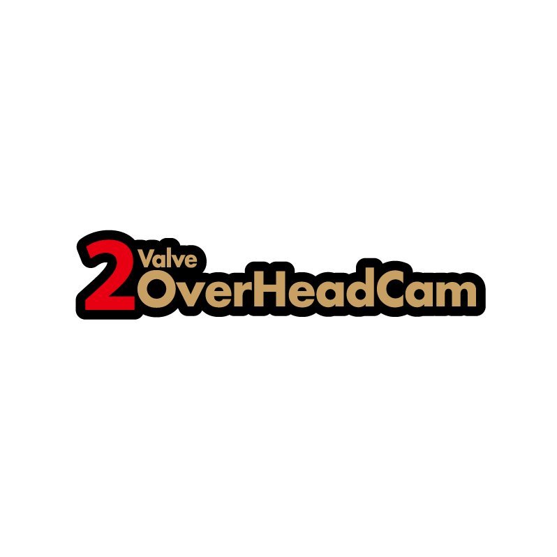 （ゴールド）2バルブ OVER HEAD CAM ステッカー 金 12cm カブ ベンリィ CB50 Ape OHC SOHC_画像1