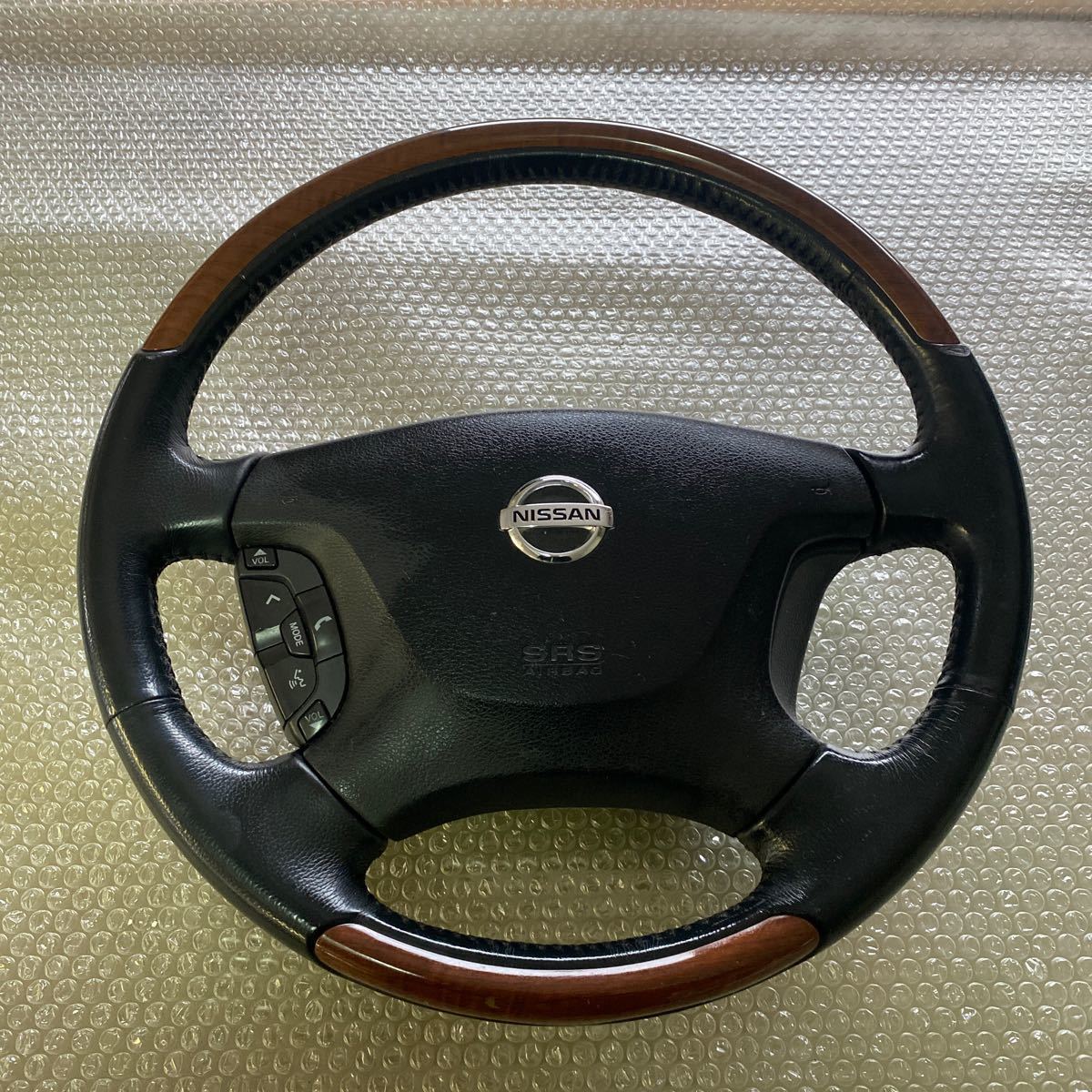  Nissan Elgrand ME51 steering wheel steering gear original steering wheel leather wood combination middle period type 
