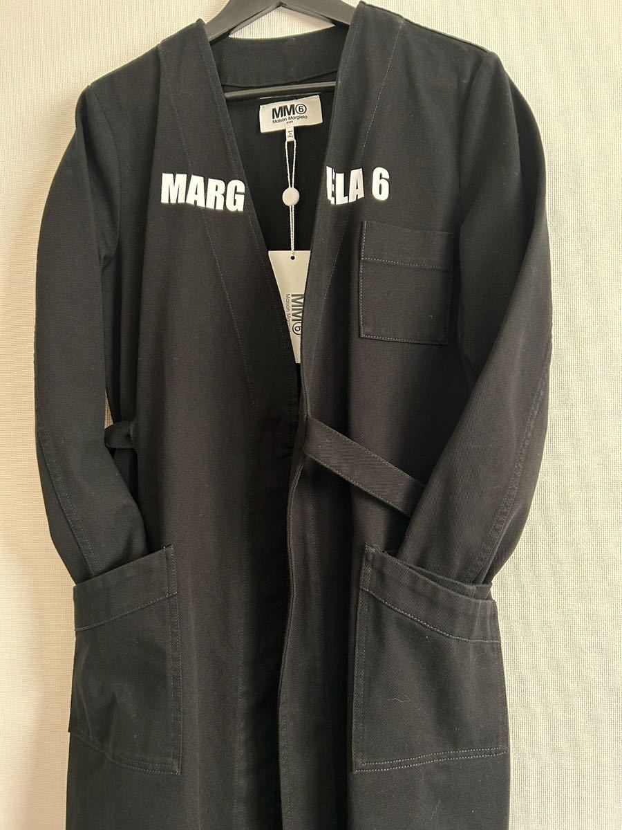 新品タグ付 エムエムシックス メゾン マルジェラ MM6 MAISON MARGIELA ショップコート ワンピース コートラップコート ガウンコート 40 黒_画像3