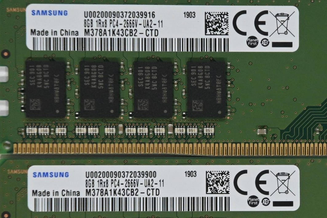 動作保証★メモリー PC4-21000 DDR4-2666 16GB(8GBx2枚)SAMSUNG エラー無★014_画像3