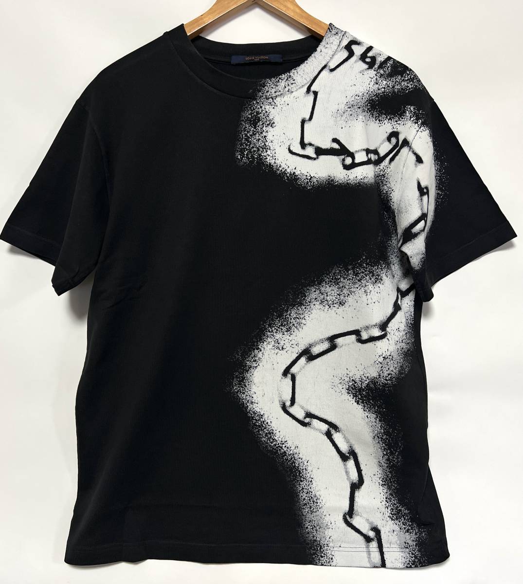 即完売 2019年 メンズ 人気 ルイヴィトン ヴァージル アブロー LV チェーン 半袖 Tシャツ M LOUIS VUITTON ブラック 黒 カットソー の画像4