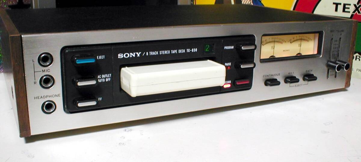 SONY TC-830 Vintage 8-Track Cartridge TapeCoder 再生-録音OK！ ソニー サイドウッド 8トラック ステレオ テープ デッキ_画像1