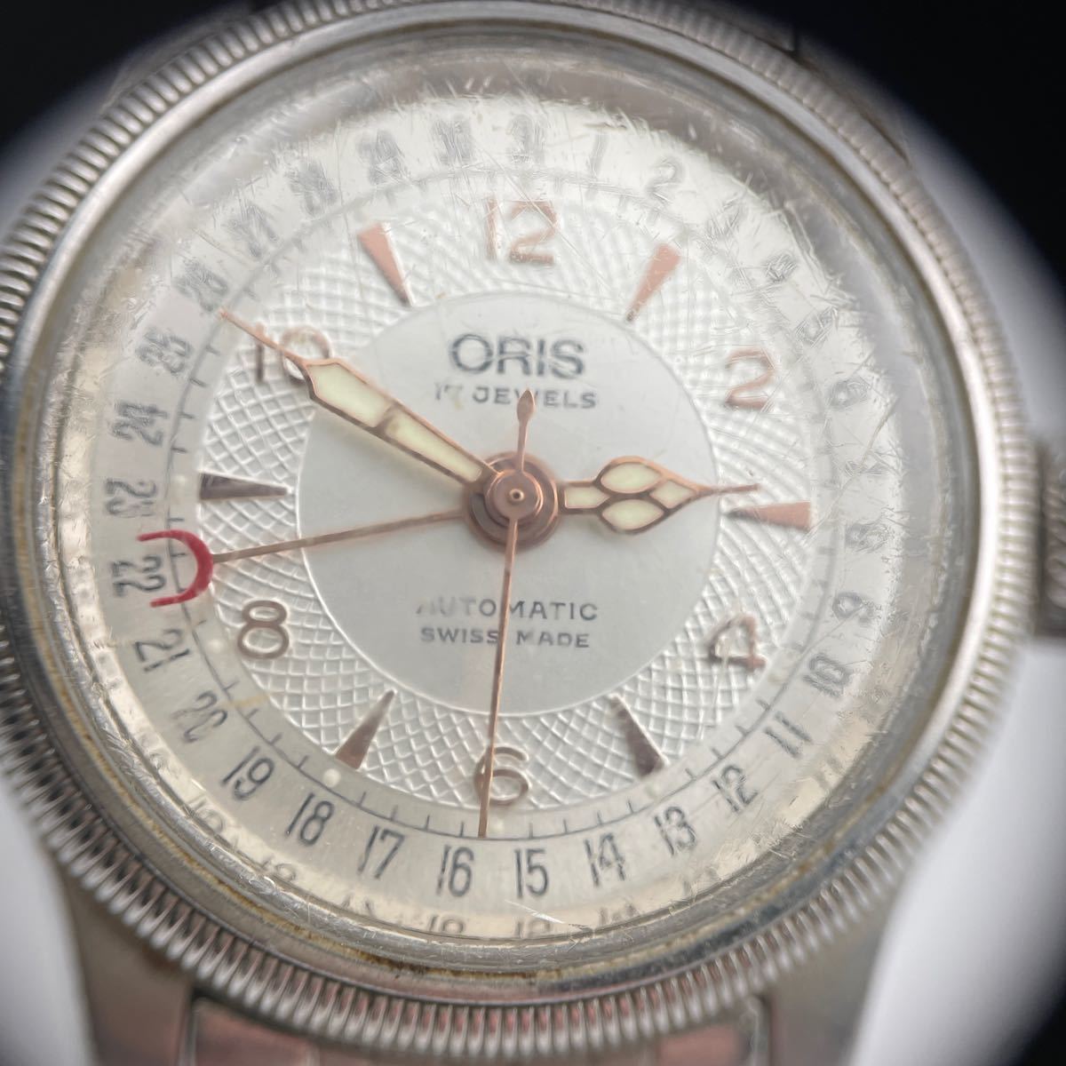 オリス ORIS 17石 自動巻き レディース 腕時計 裏スケ 7550 稼働品 【a1689】_画像7