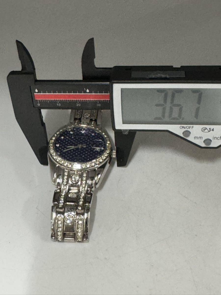 GENEVA クオーツ メンズ腕時計 セレブウォッチ シルバーカラー ファッション QUARTZ 文字盤ブルー【k2969-m3】_画像7
