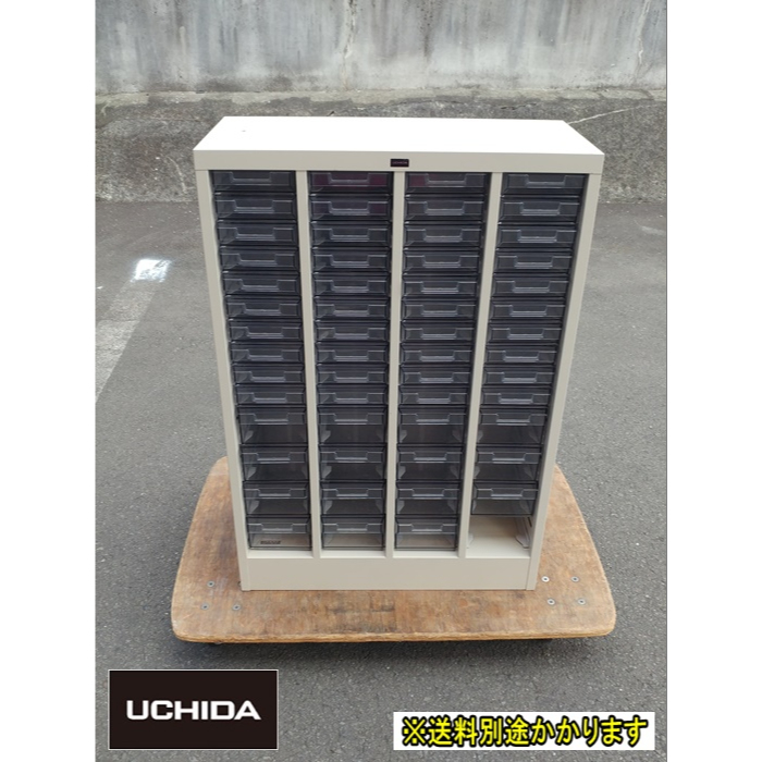 中古)内田洋行 パーツキャビネットC-25型 3列14段(浅型10段/深 中古)内田洋行 パーツキャビネットC-25型 3列14段(浅型10段/深