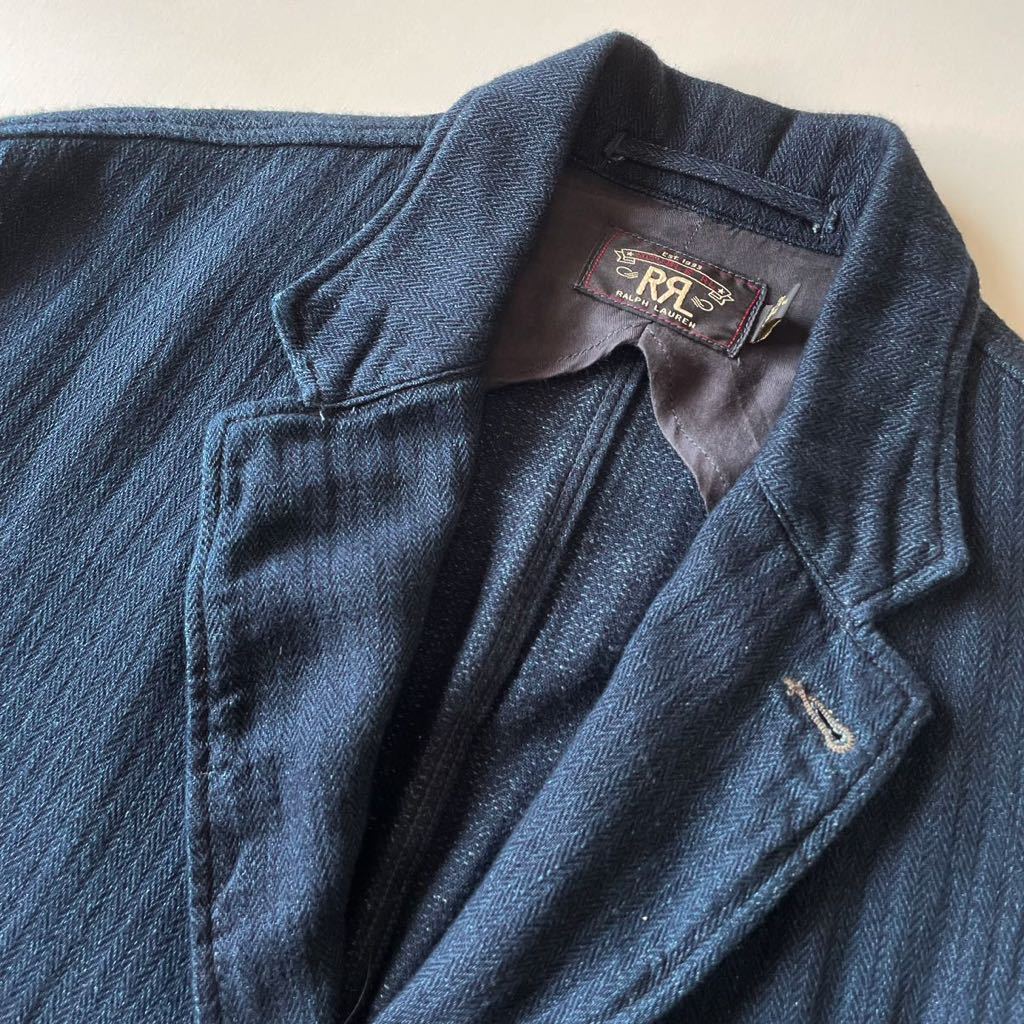 RRL “Indigo Herringbone Sport Coat” M インディゴ ヘリンボーン スポーツ コート テーラード ジャケット Ralph Lauren ヴィンテージ_画像2